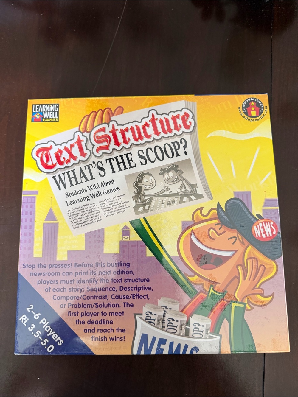 NWT Learning Well Text Structure Board Game - Educational Newsroom Game